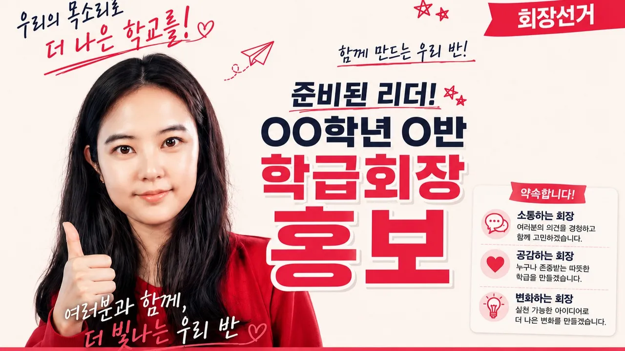 우리 반 반장은 나야 나! 소심한 나도 자신감 UP 임원선거 준비