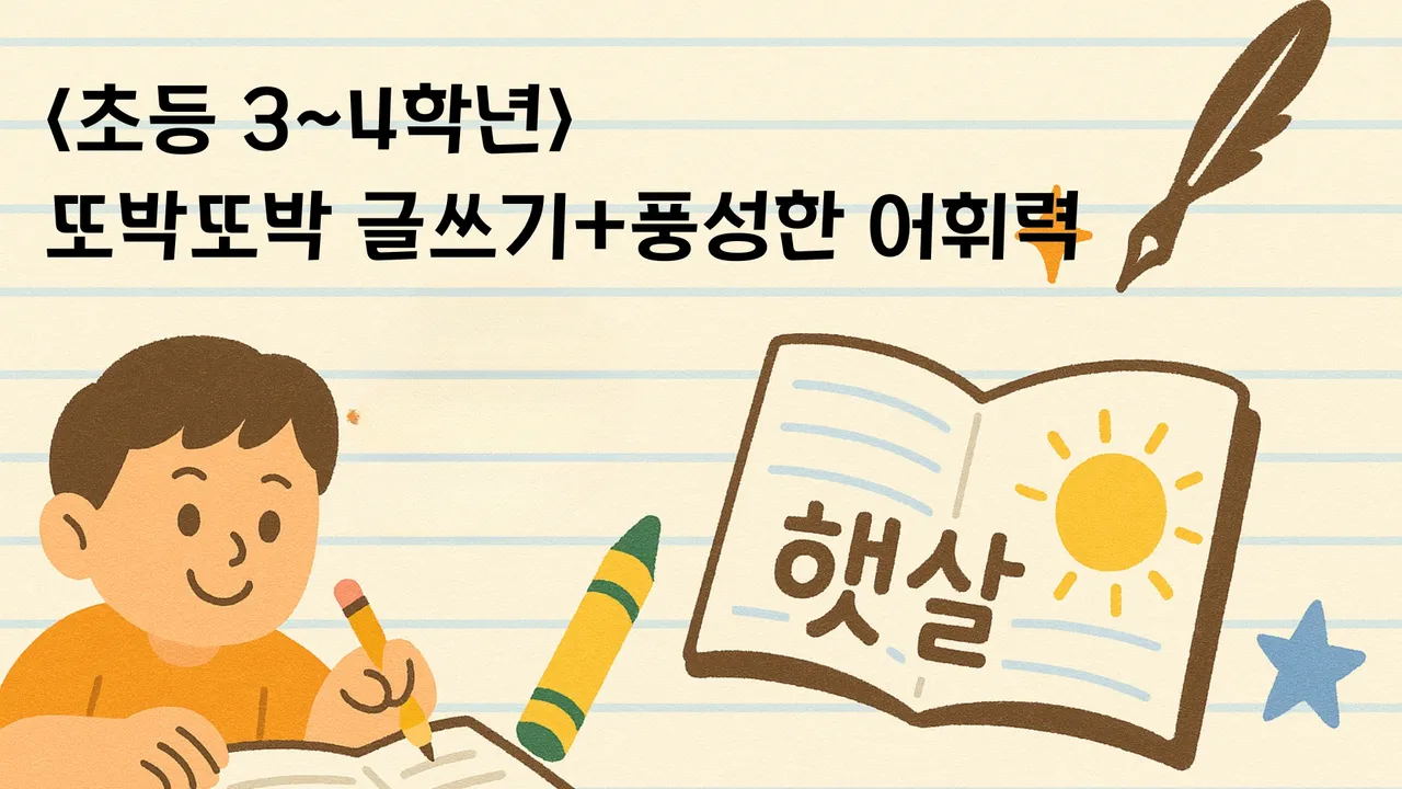 <초등3~4학년> 여름방학특강! 또박또박 글씨쓰기+풍성한 어휘력 완성!