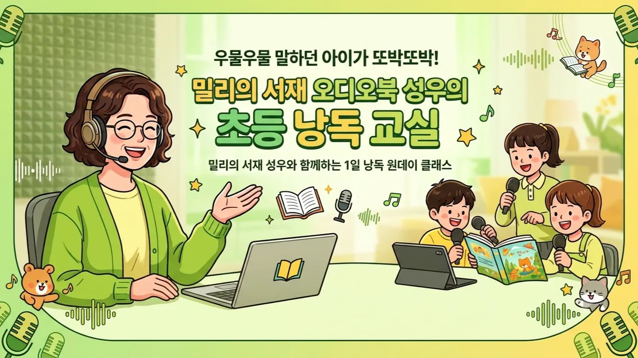 우물우물 말하던 아이가 또박또박! 밀리의 서재 오디오북 성우의 초등 낭독 교실