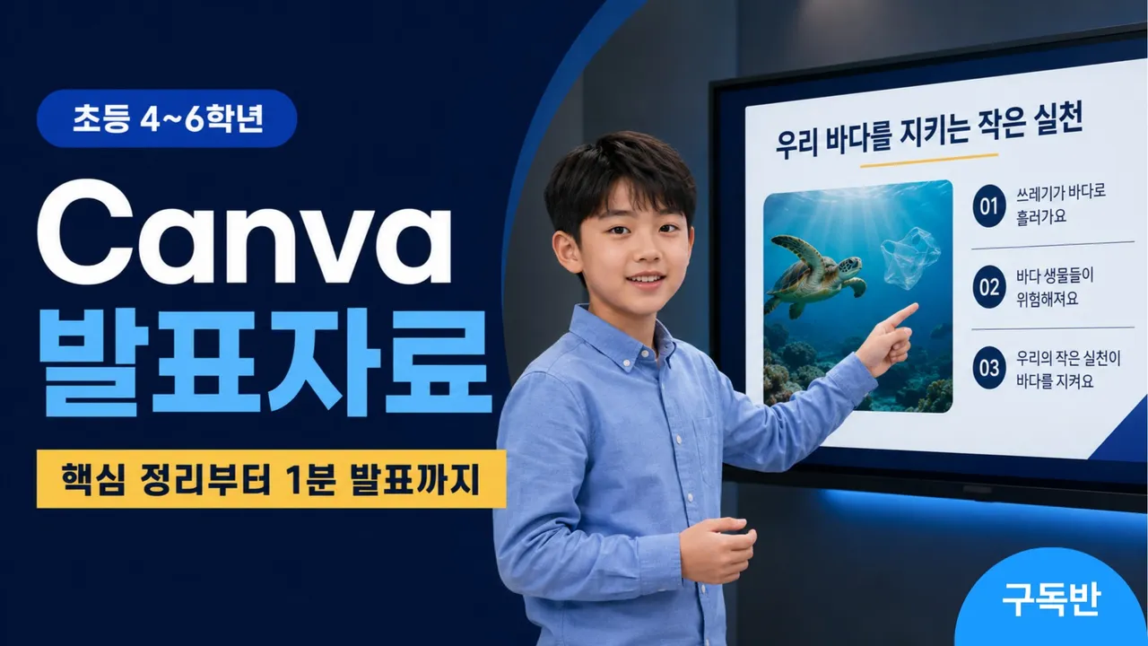 [초등 4-6학년] 뉴스로 만드는 Canva 발표자료, 매주 1분 발표까지 완성!