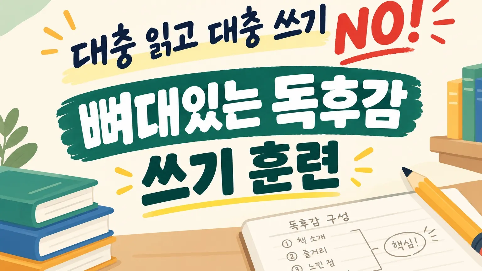 대충 읽고 대충 쓰기 NO! 뼈대 있는 독후감 쓰기 훈련