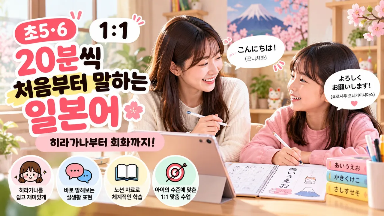 초5·6 1:1 일본어|20분씩 처음부터 말하는 왕초보 일본어